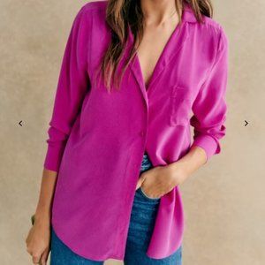 Sezane Florence Shirt, Fuschia, Size 36